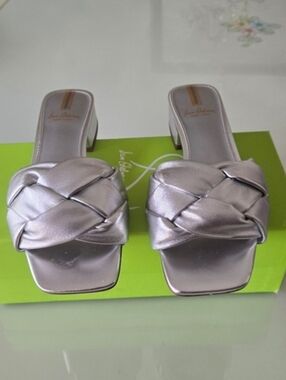 Sam Edelman Women's Silver Braided Slide Heels